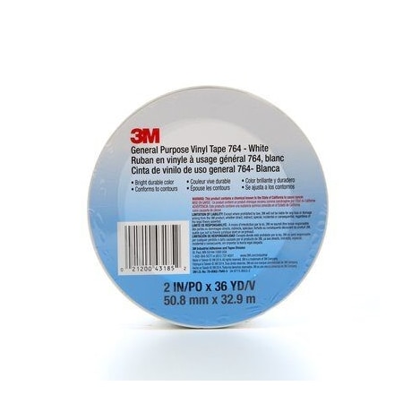 3M Tape, 764, White, 2X36Yds, Gauge 21200-43185